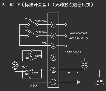 ＤＣ24Ｖ標準開關型<a href='http://m.ems-hebei.cn/Product/diefa/diandongdiefa/' target='_blank'>電動<a href='http://m.ems-hebei.cn/Product/diefa/' target='_blank'>蝶閥</a></a>接線圖